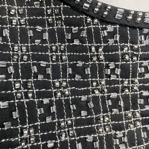 ZOLA Evening Black Fully Beaded Sleeveless Top, Size 12 - Picture 5 of 15